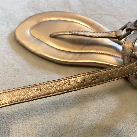 ✅ SOLD! [Tory Burch] Pewter Silver Logo Sandal - Picture 5 of 9